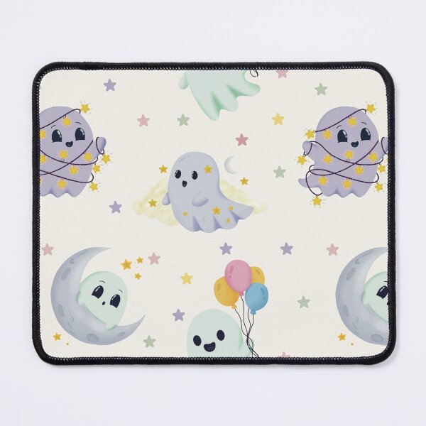 Item preview, Cute Celestial Ghosts Pastel Cream Seamless Halloween Pattern designed and sold by StoriesInGrain.