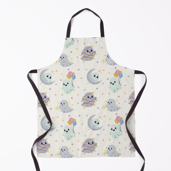 Item preview, Cute Celestial Ghosts Pastel Cream Seamless Halloween Pattern designed and sold by StoriesInGrain.