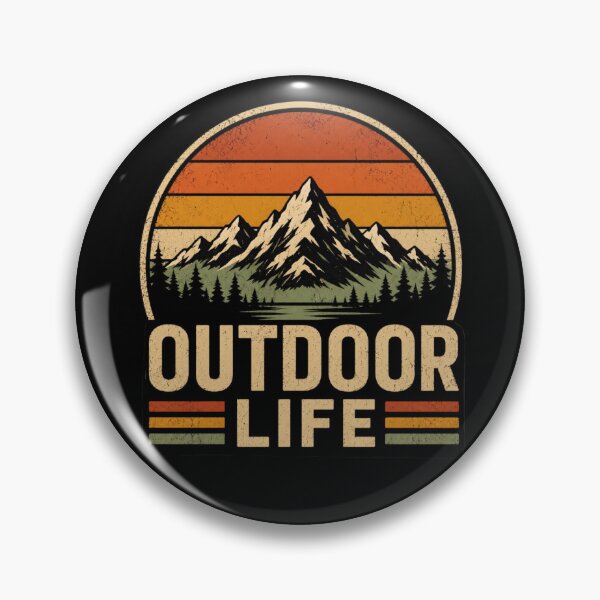 Item preview, Outdoor Life - Retro Mountain Sunset Vintage designed and sold by Myra365Art.