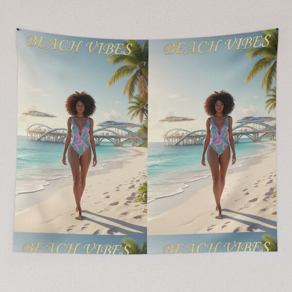 Item preview, Beach Vibes Tropical Ocean Shoreline Summer Aesthetic designed and sold by GraphixKing999.