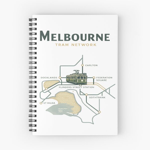 Item preview, Melbourne Tram Map Minimal Line Art | Retro Transit Design Gift for Tram & Public Transport Lovers designed and sold by Globalcitytees.