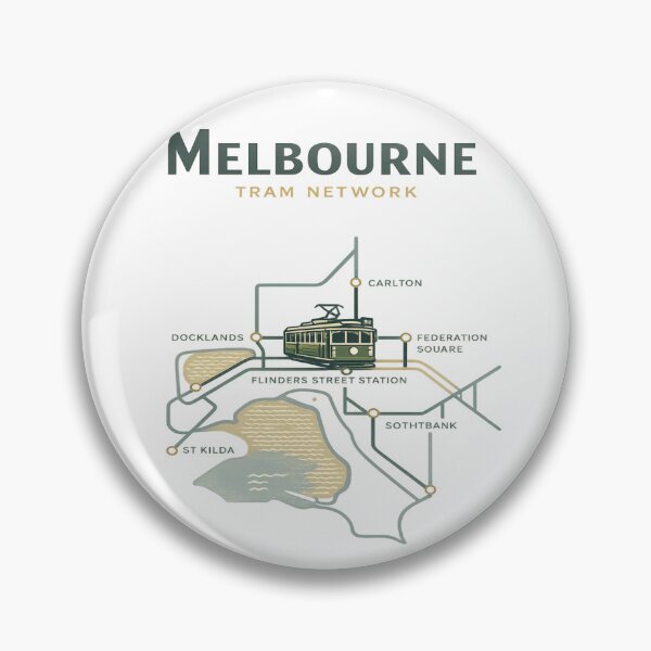 Item preview, Melbourne Tram Map Minimal Line Art | Retro Transit Design Gift for Tram & Public Transport Lovers designed and sold by Globalcitytees.