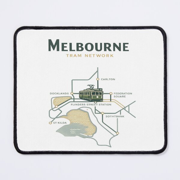Item preview, Melbourne Tram Map Minimal Line Art | Retro Transit Design Gift for Tram & Public Transport Lovers designed and sold by Globalcitytees.