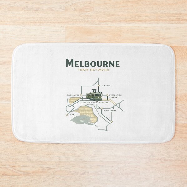 Item preview, Melbourne Tram Map Minimal Line Art | Retro Transit Design Gift for Tram & Public Transport Lovers designed and sold by Globalcitytees.