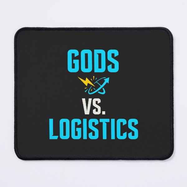 Item preview, Gods Vs Logistics Supply Chain Tech Humor Minimalist Typography designed and sold by SplashTastic.