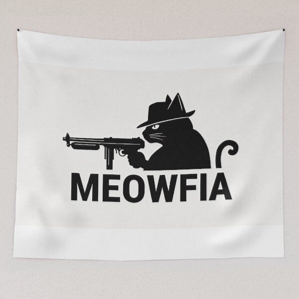 Item preview, Cat Mafia Meowfia Tommy Gun Logo designed and sold by C-Plus-Home.
