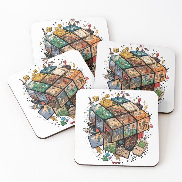 Item preview, Video Game Nostalgia Cube Retro Gaming Arcade Collage Vintage Art designed and sold by Shakhbata-1.