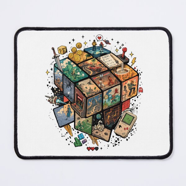 Item preview, Video Game Nostalgia Cube Retro Gaming Arcade Collage Vintage Art designed and sold by Shakhbata-1.