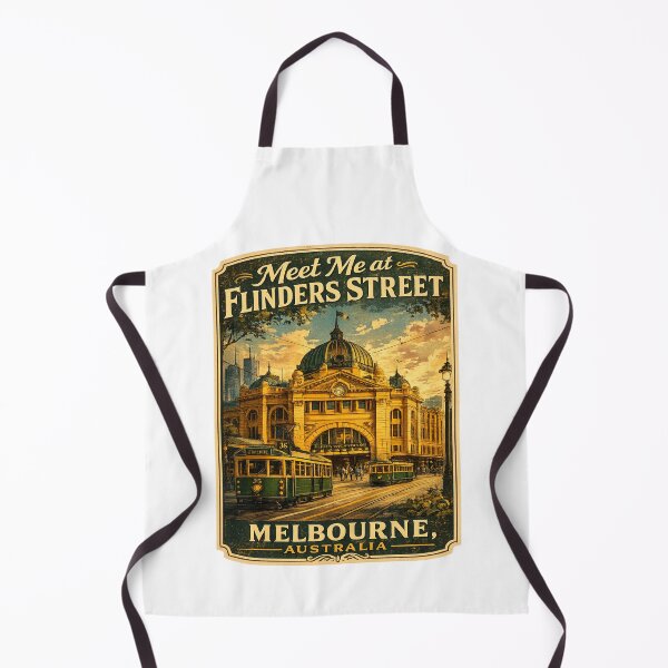Item preview, Flinders Street Station Melbourne Tram Vintage Travel Poster | Retro Australia Railway Landmark Gift designed and sold by Globalcitytees.