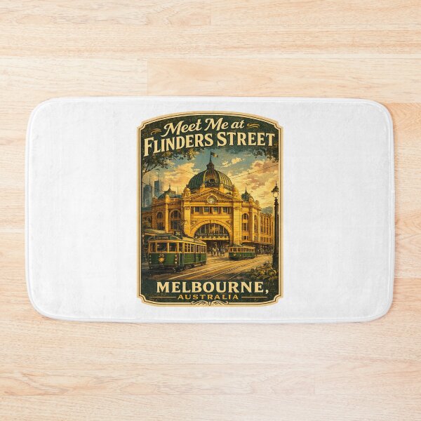 Item preview, Flinders Street Station Melbourne Tram Vintage Travel Poster | Retro Australia Railway Landmark Gift designed and sold by Globalcitytees.