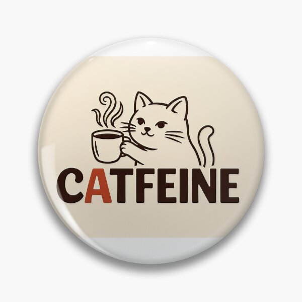 Item preview, White Cat Drinking Coffee Catfeine designed and sold by C-Plus-Home.