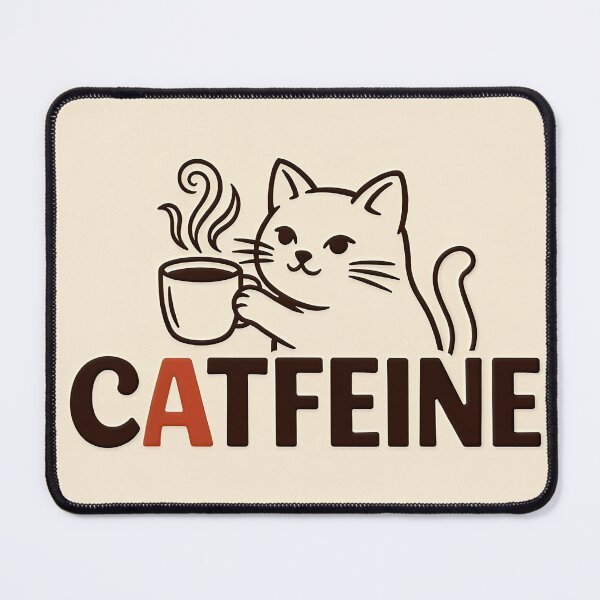 Item preview, White Cat Drinking Coffee Catfeine designed and sold by C-Plus-Home.