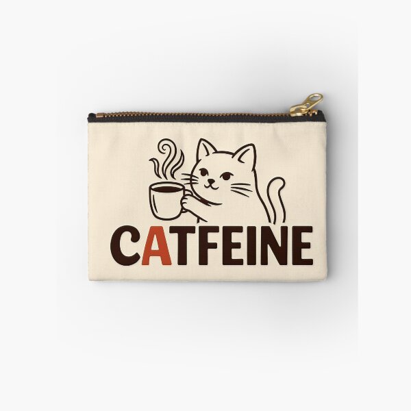 Item preview, White Cat Drinking Coffee Catfeine designed and sold by C-Plus-Home.