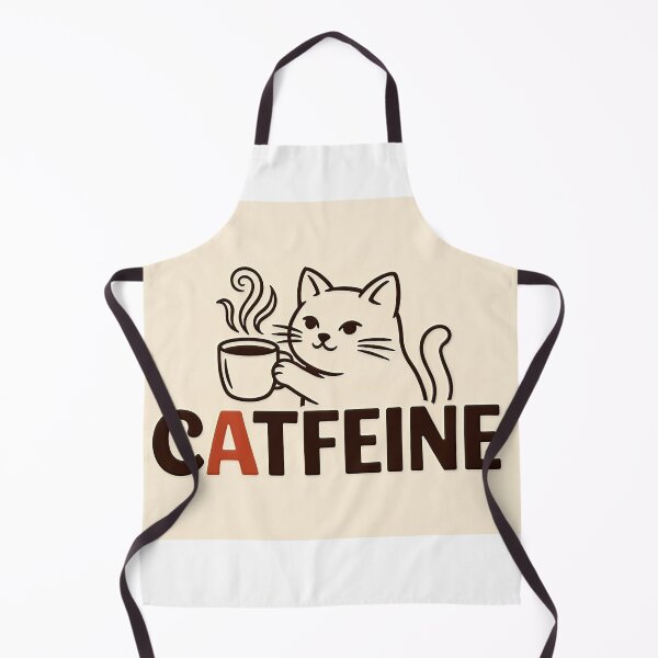 Item preview, White Cat Drinking Coffee Catfeine designed and sold by C-Plus-Home.