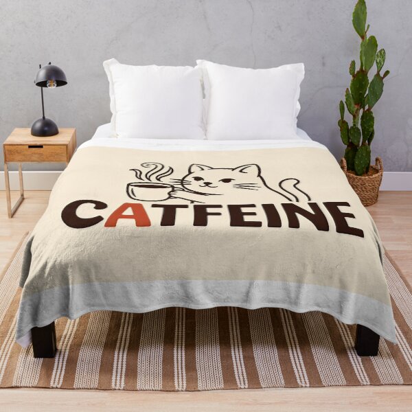 Item preview, White Cat Drinking Coffee Catfeine designed and sold by C-Plus-Home.