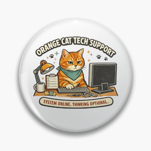 Item preview, Orange Cat Tech Support – System Online Thinking Optional designed and sold by Concrete Coffee Studio.