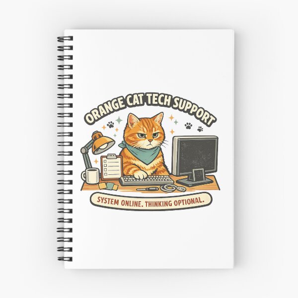 Item preview, Orange Cat Tech Support – System Online Thinking Optional designed and sold by Concrete Coffee Studio.