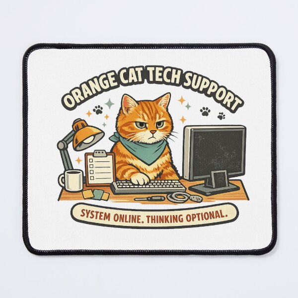 Item preview, Orange Cat Tech Support – System Online Thinking Optional designed and sold by Concrete Coffee Studio.