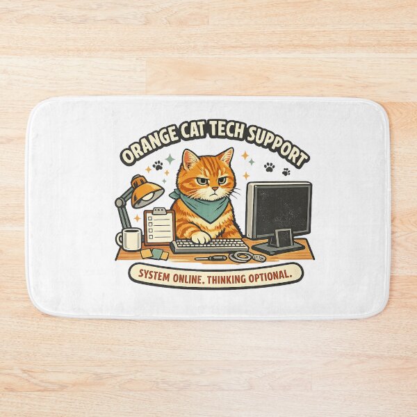 Item preview, Orange Cat Tech Support – System Online Thinking Optional designed and sold by Concrete Coffee Studio.