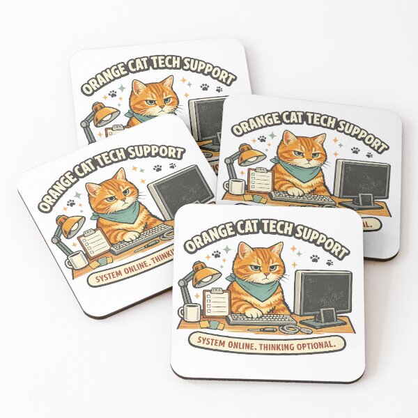 Item preview, Orange Cat Tech Support – System Online Thinking Optional designed and sold by Concrete Coffee Studio.