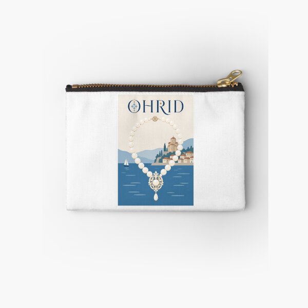 Item preview, Ohrid Pearl Necklace Travel Poster designed and sold by Beyond Destinations.