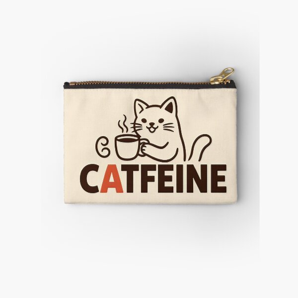 Item preview, White Cat Drinking Coffee Catfeine designed and sold by C-Plus-Home.