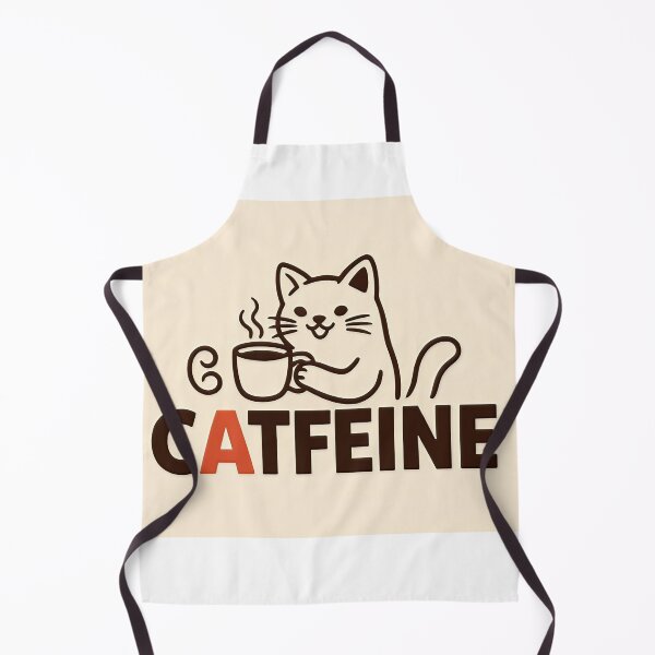 Item preview, White Cat Drinking Coffee Catfeine designed and sold by C-Plus-Home.