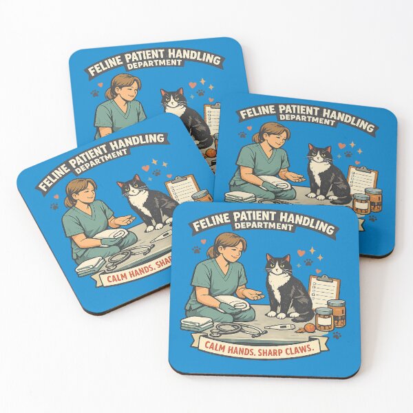 Item preview, Feline Patient Handling Department – Calm Hands Sharp Claws designed and sold by Concrete Coffee Studio.