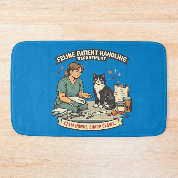 Item preview, Feline Patient Handling Department – Calm Hands Sharp Claws designed and sold by Concrete Coffee Studio.