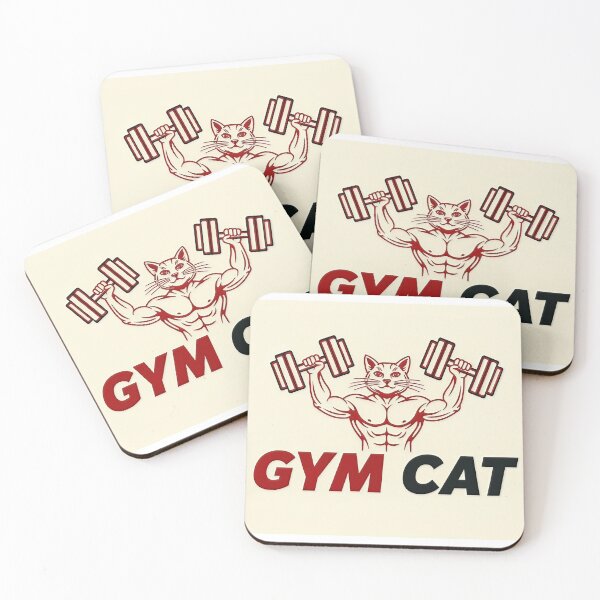 Item preview, Muscular Cat Bodybuilder Gym Logo designed and sold by C-Plus-Home.