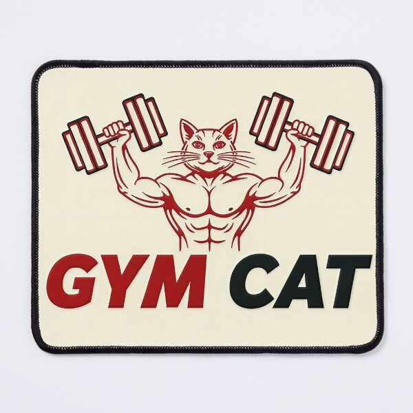 Item preview, Muscular Cat Bodybuilder Gym Logo designed and sold by C-Plus-Home.
