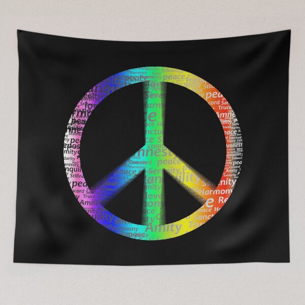 Item preview, Rainbow Peace Sign Typography Word Art designed and sold by laxmanrajart.