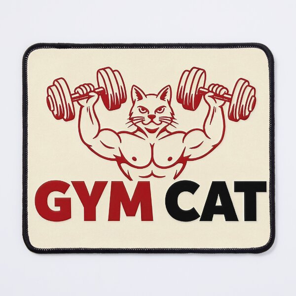 Item preview, Muscular Cat Bodybuilder Gym Logo designed and sold by C-Plus-Home.
