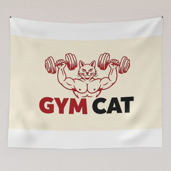 Item preview, Muscular Cat Bodybuilder Gym Logo designed and sold by C-Plus-Home.