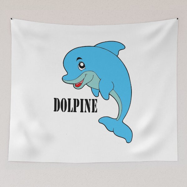 Item preview, Cute and Playful Blue Dolphin Cartoon designed and sold by ardobalenoni12.