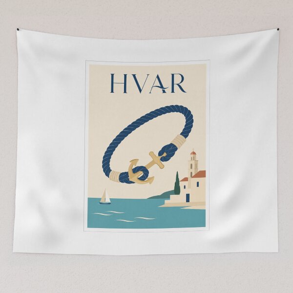 Item preview, Hvar Anchor Bracelet Travel Poster designed and sold by Beyond Destinations.