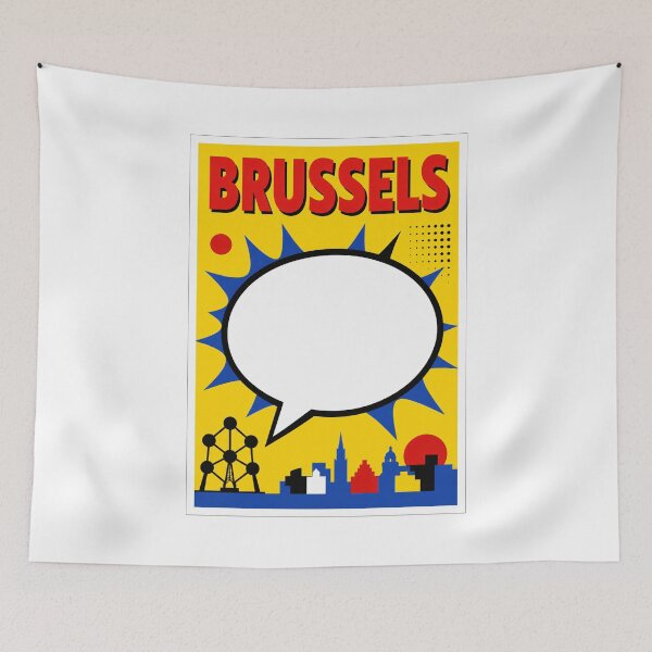 Item preview, Brussels Comic Speech Bubble Poster designed and sold by Beyond Destinations.
