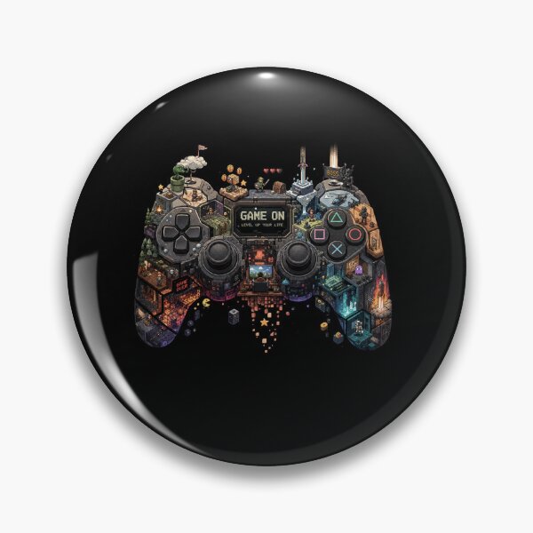 Item preview, Game On Level Up Your Life Pixel Art Video Game Controller Vintage Art designed and sold by Shakhbata-1.