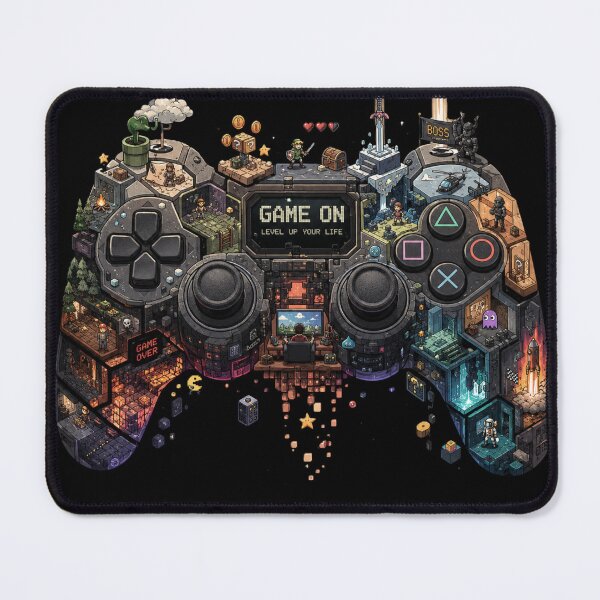 Item preview, Game On Level Up Your Life Pixel Art Video Game Controller Vintage Art designed and sold by Shakhbata-1.