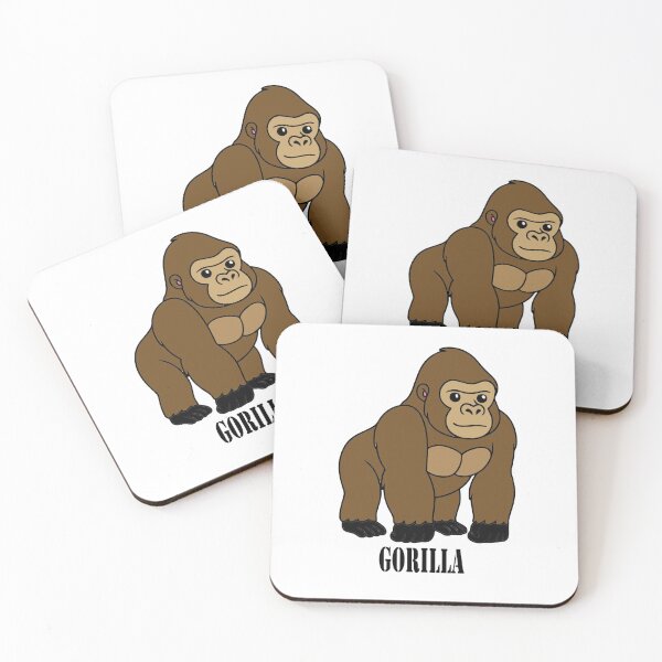 Item preview, Cute Cartoon Gorilla Standing and Looking Forward designed and sold by ardobalenoni12.