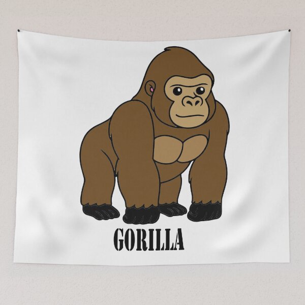 Item preview, Cute Cartoon Gorilla Standing and Looking Forward designed and sold by ardobalenoni12.