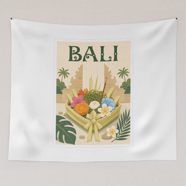 Item preview, Bali Canang Sari Travel Poster designed and sold by Beyond Destinations.