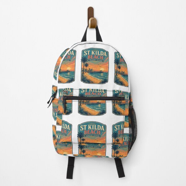 Item preview, St Kilda Beach Melbourne Gift | Vintage Australia Coastal Poster | Retro Sunset Travel Art Print designed and sold by Globalcitytees.