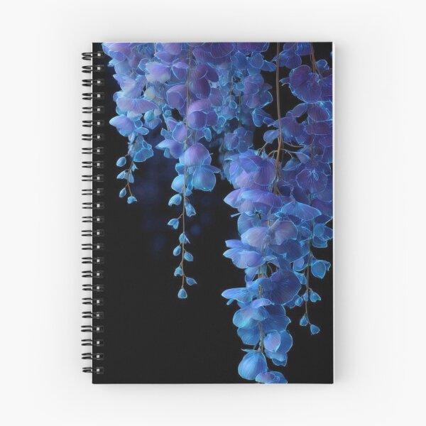 Item preview, Glowing Blue Wisteria Floral Print Magical Hanging Flowers Art designed and sold by LYAN-STORE.
