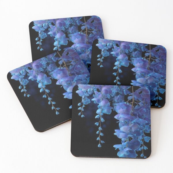 Item preview, Glowing Blue Wisteria Floral Print Magical Hanging Flowers Art designed and sold by LYAN-STORE.