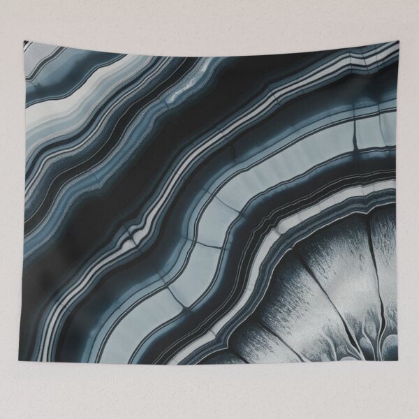 Item preview, Dark Blue Agate Slice Marble Texture Geode Mineral Crystal Pattern designed and sold by LYAN-STORE.