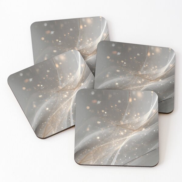 Item preview, Ethereal Grey Smoke Waves Gold Glitter Bokeh Abstract Flow Pattern designed and sold by LYAN-STORE.