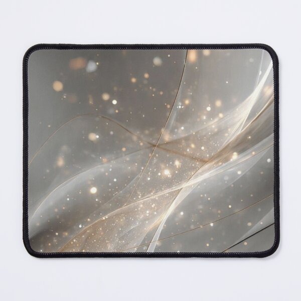 Item preview, Ethereal Grey Smoke Waves Gold Glitter Bokeh Abstract Flow Pattern designed and sold by LYAN-STORE.
