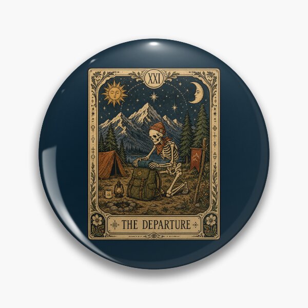 Item preview, Skeleton Backpacker Camping Tarot Style Artwork designed and sold by merchxwear.