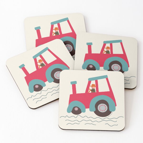 Item preview, Red and Teal tractor driver designed and sold by FrancesPoff.